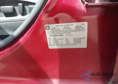 2010 Chevrolet Equinox Lt from USA, damaged, VIN 2CNFLEEW2A6209868